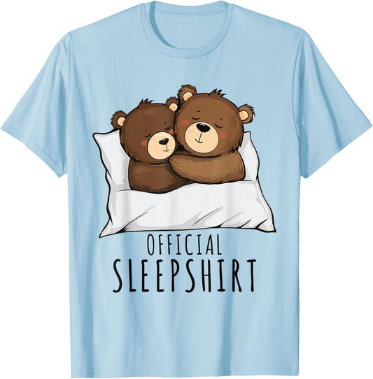 Bears Couples Pajama Bear Official Sleepshirt T-Shirt - T-Shirt | Light Blue