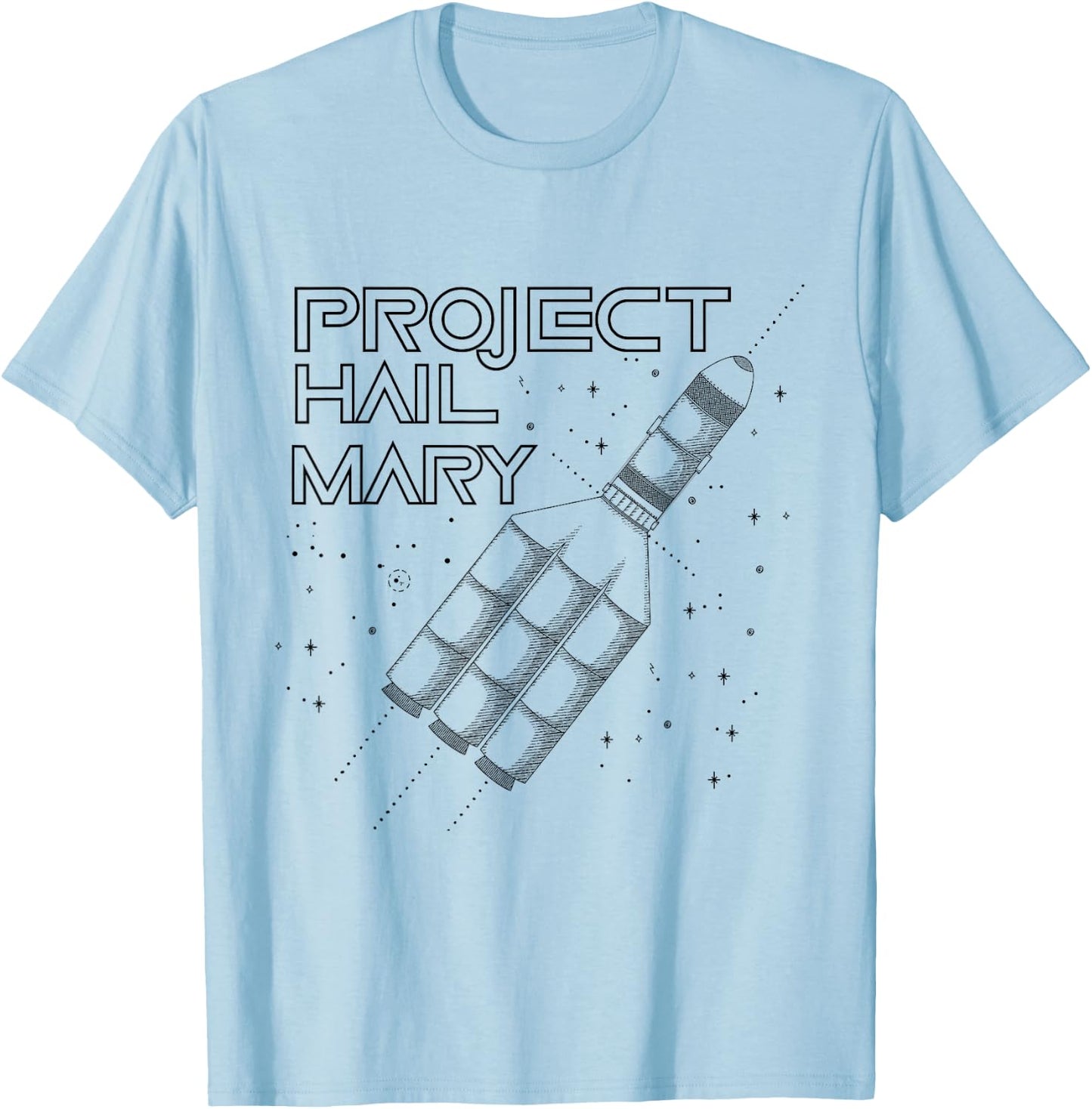 Project Hail Mary Space Rocket Ship T-Shirt - T-Shirt | Light Blue