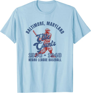 Vintage Baltimore Negro League Baseball Black History Month T-Shirt - T-Shirt | Light Blue
