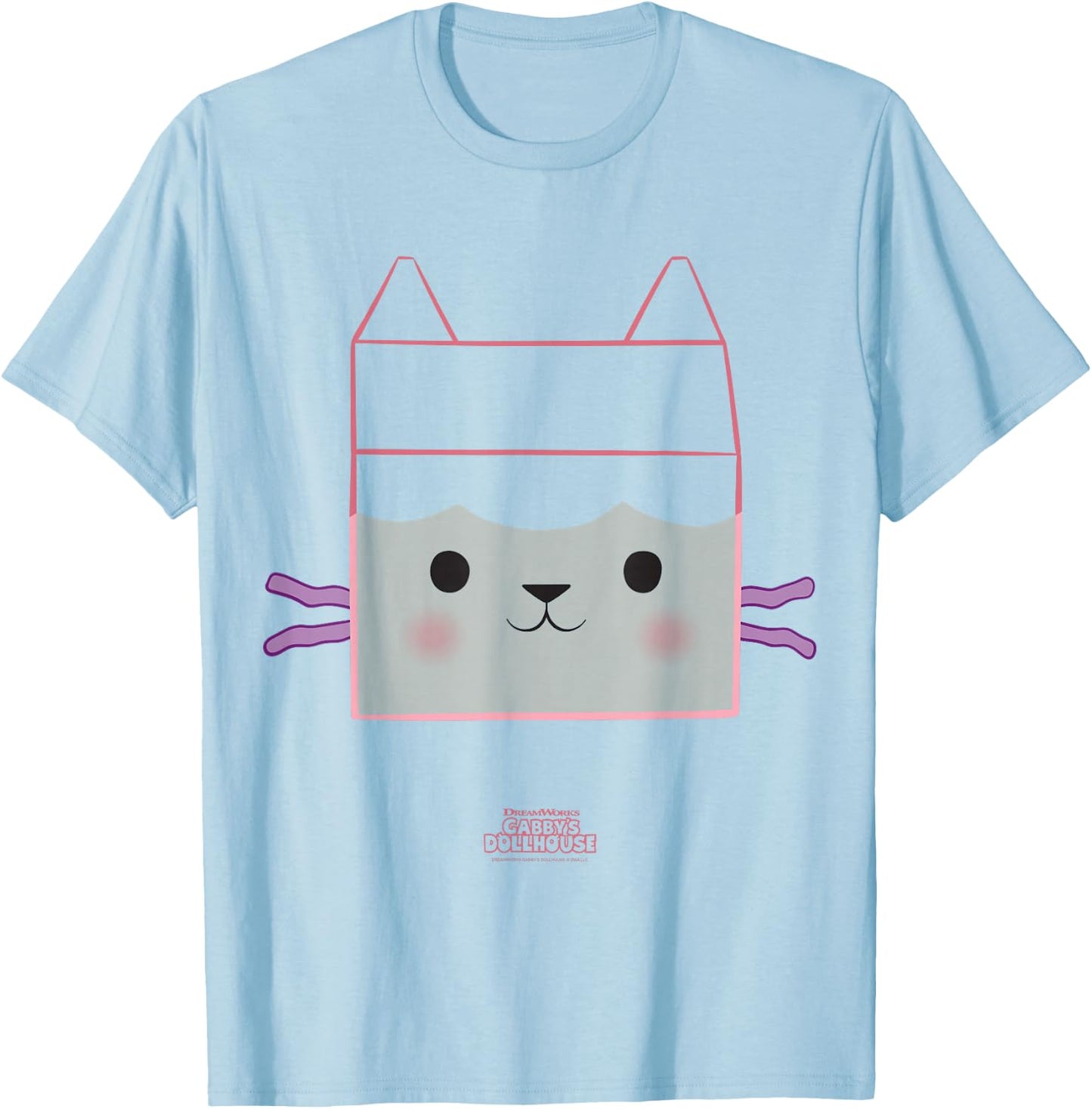 DreamWorks Gabby's Dollhouse Baby Box Big Face Halloween T-Shirt - T-Shirt | Light Blue