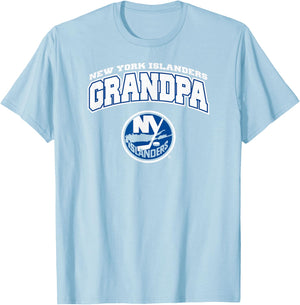 New York Islanders Grandpa Logo Orange Officially Licensed T-Shirt - T-Shirt | Light Blue