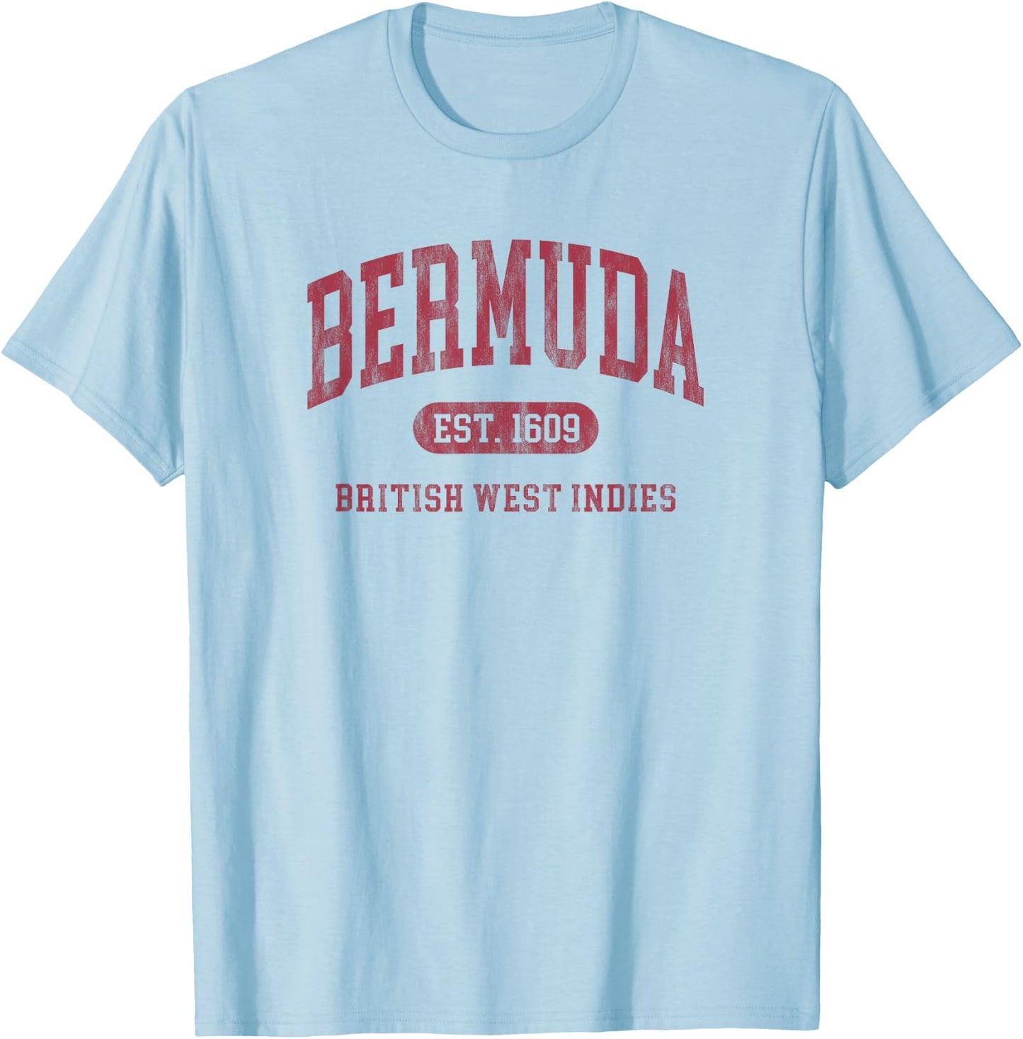 Vintage Bermuda Established 1609 Retro Souvenir T-Shirt - T-Shirt | Light Blue