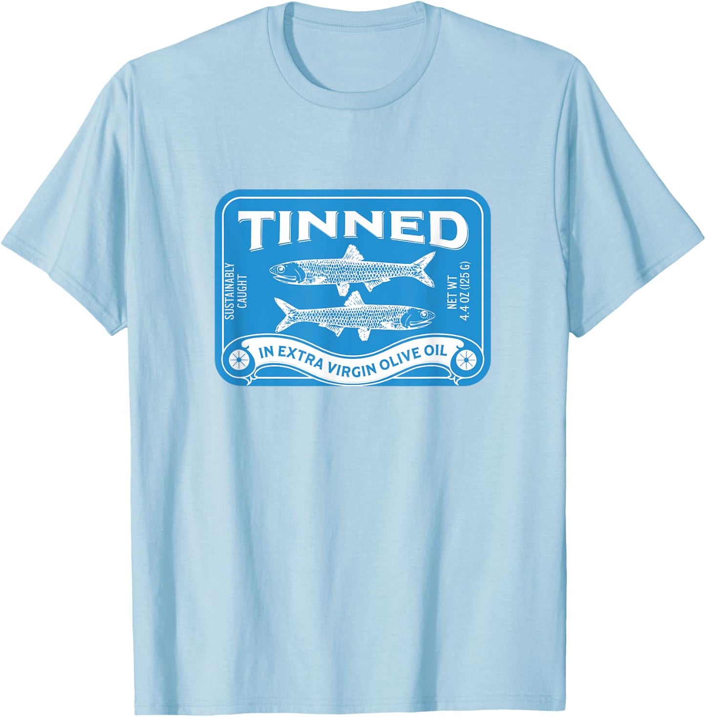 Tinned fish tinned sardines tin fish Y2K Italian summer Men Women T-Shirt - T-Shirt | Light Blue