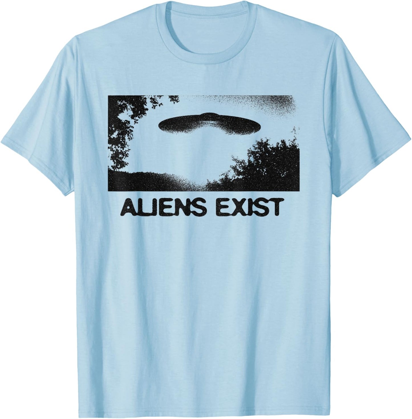 Aliens Exist UFO Sighting Retro Sci-Fi T-Shirt - T-Shirt | Light Blue