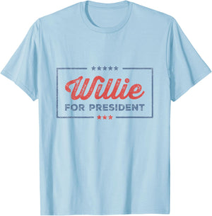 Willie For President Retro Merch Sarcastic Humor Willie Fan T-Shirt - T-Shirt | Light Blue