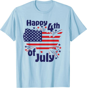 Happy 4th of July T-Shirt - T-Shirt | Light Blue