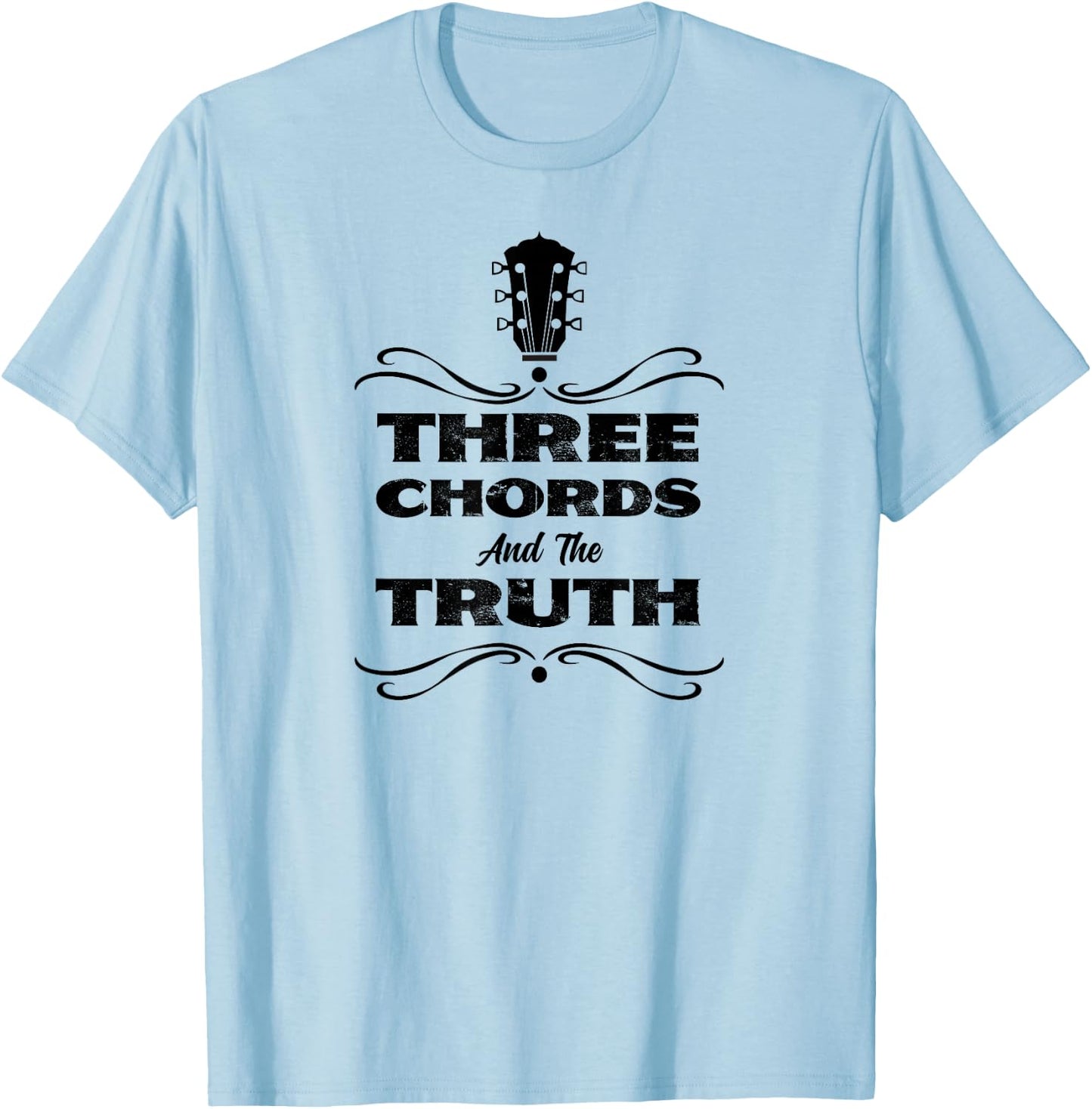Three Chords &The Truth Country Folk Music Acoustic Guitar T-Shirt - T-Shirt | Light Blue