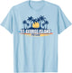 St George Island Florida Retro Surfing Board T-Shirt - T-Shirt | Light Blue
