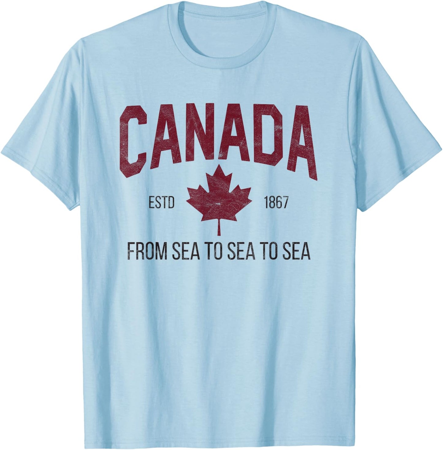 Canada Maple Leaf Flag Canadian T-Shirt - T-Shirt | Light Blue