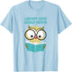 September Library Card Sign Up Month Reading Owl T-Shirt - T-Shirt | Light Blue