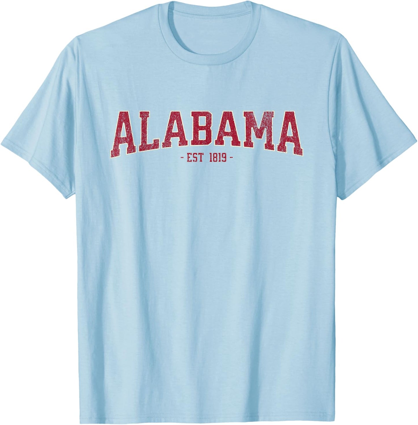 Classic Alabama Retro Varsity Vintage Alabama Distressed T-Shirt - T-Shirt | Light Blue