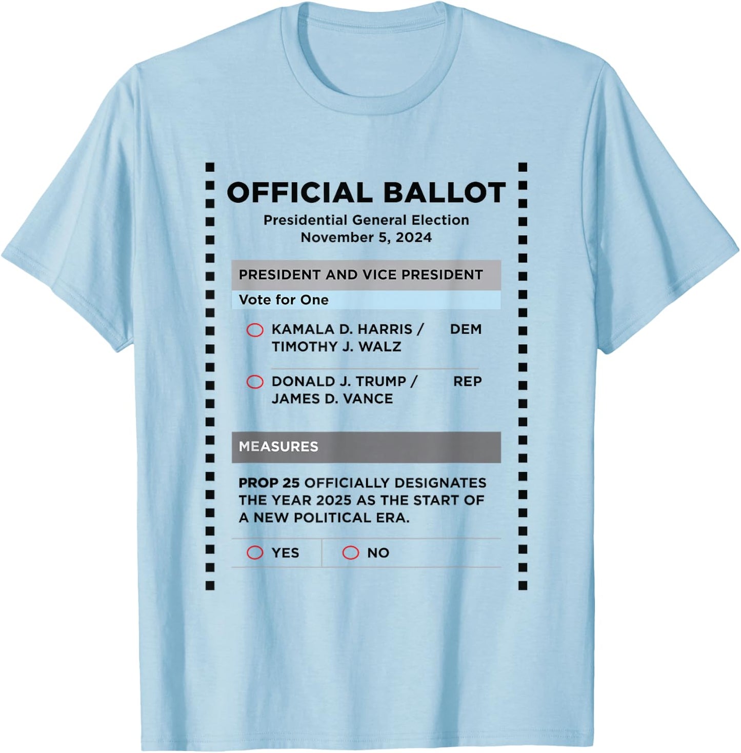 Mail-in Ballot Funny 2024 Election Pun Halloween Costume T-Shirt - T-Shirt | Light Blue