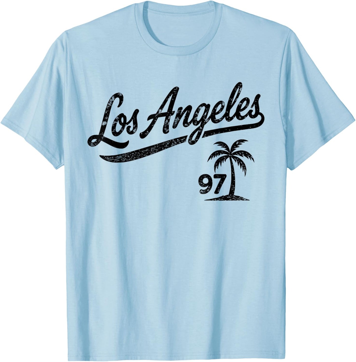Los Angeles Script Vintage T-Shirt - T-Shirt | Light Blue
