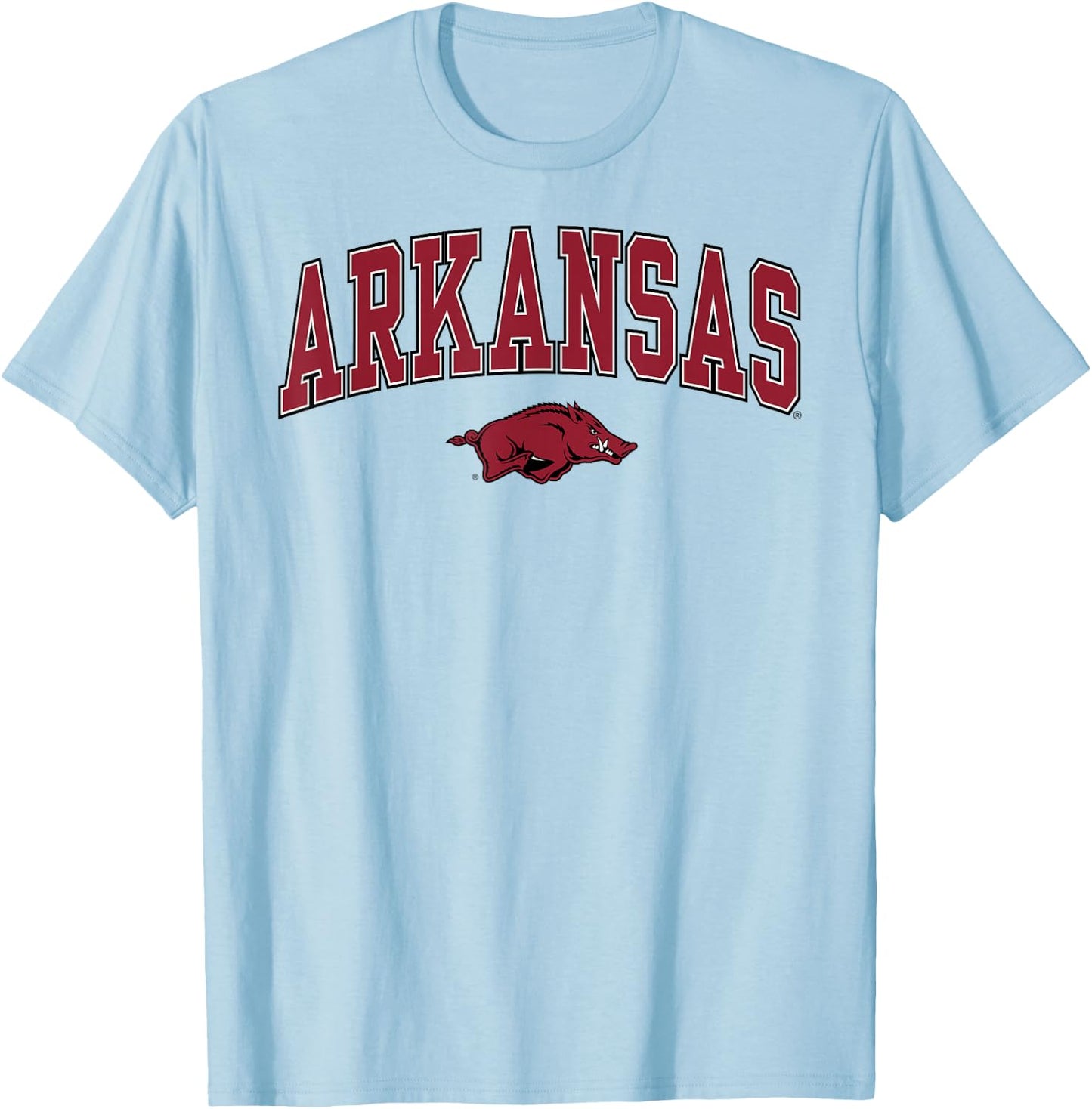 Arkansas Razorbacks Arch Over Officially Licensed T-Shirt - T-Shirt | Light Blue