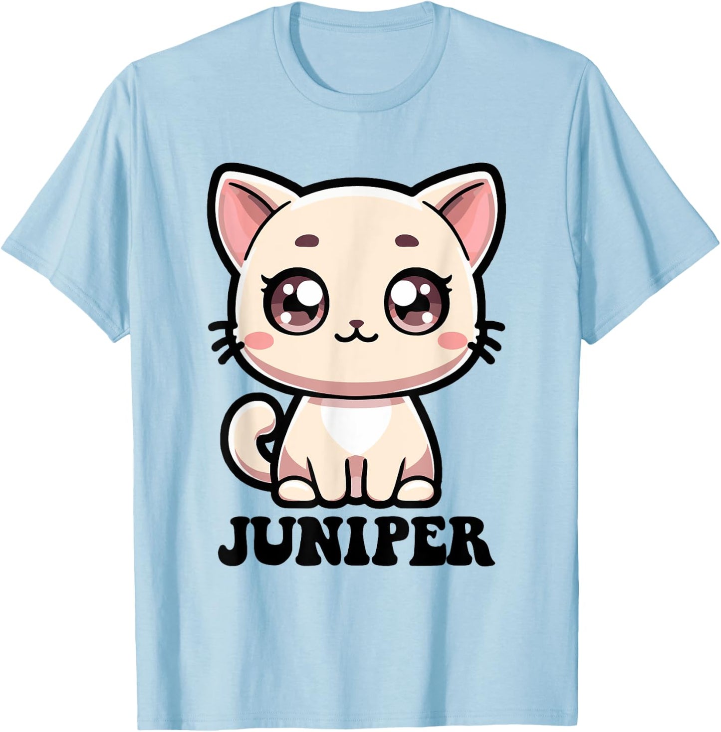 Juniper Cute Kitty Cat Design for Girls Name Juniper T-Shirt - T-Shirt | Light Blue