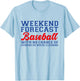 Retro Baseball Mom Mother's Day Weekend Forecast Baseball T-Shirt - T-Shirt | Light Blue