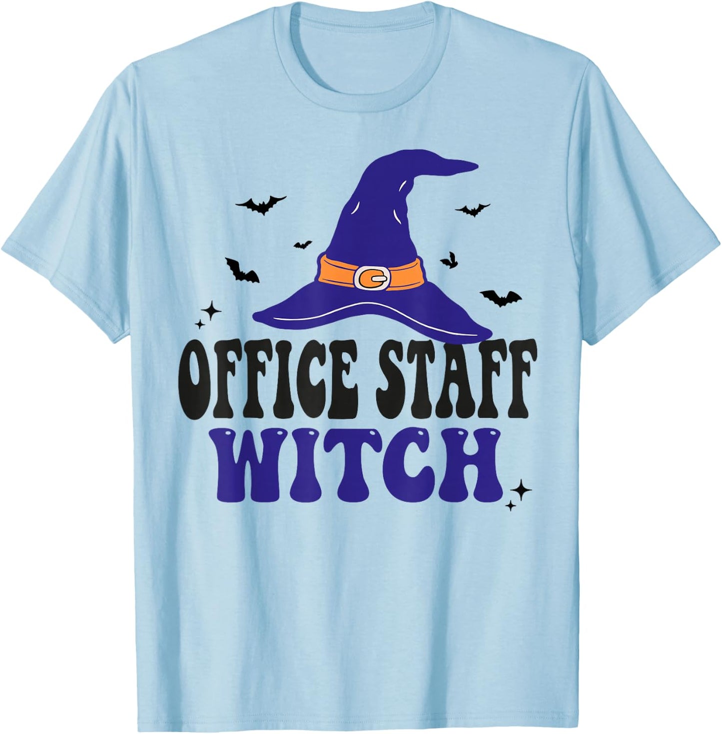 Office Staff Witch Funny Halloween Matching Group Costume T-Shirt - T-Shirt | Light Blue