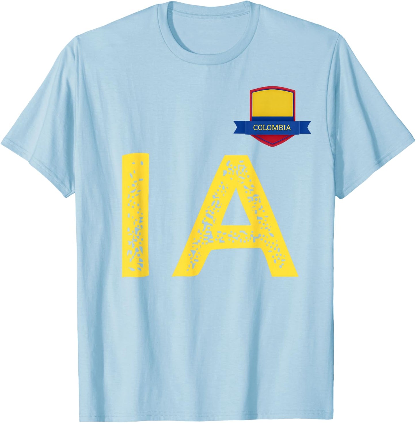 Colombia Human-Flag Letter I and A Colombian T-Shirt - T-Shirt | Light Blue