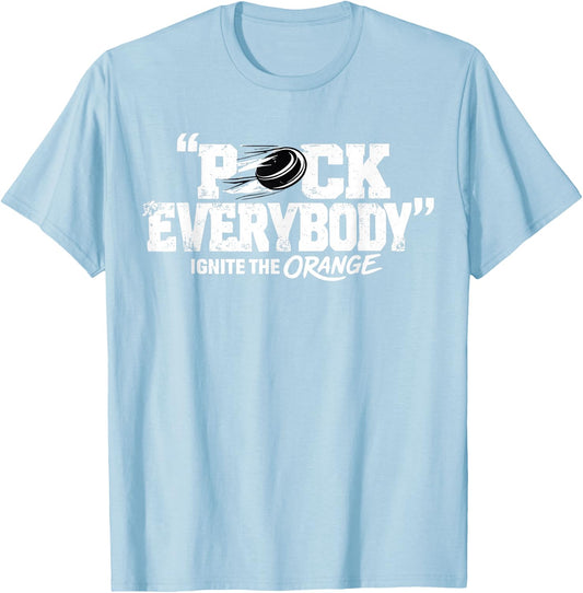 Puck Everybody Orange for Hockey Lover T-Shirt - T-Shirt | Light Blue