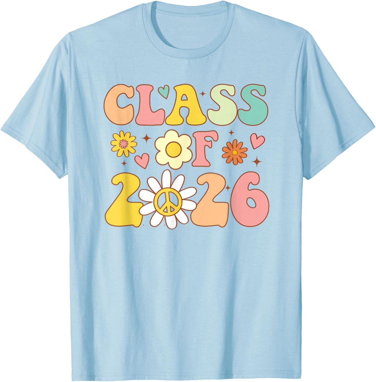 Retro Class of 2026 High School Senior Graduation Girls T-Shirt - T-Shirt | Light Blue