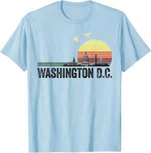 Washington DC Souvenir Capitol Hill Skyline Monuments T-Shirt - T-Shirt | Light Blue