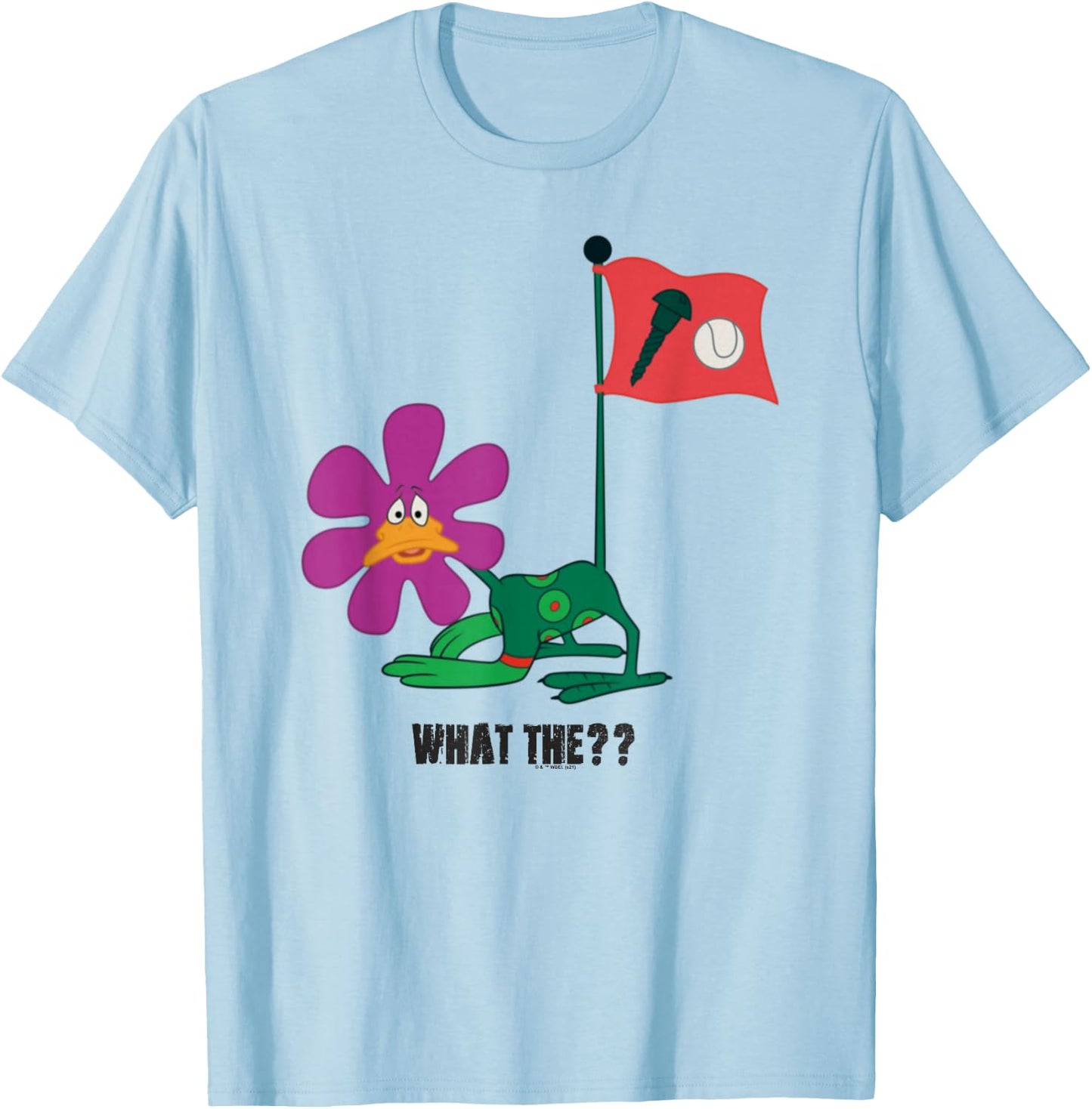 Looney Tunes Daffy Duck Screwball Flower T-Shirt - T-Shirt | Light Blue