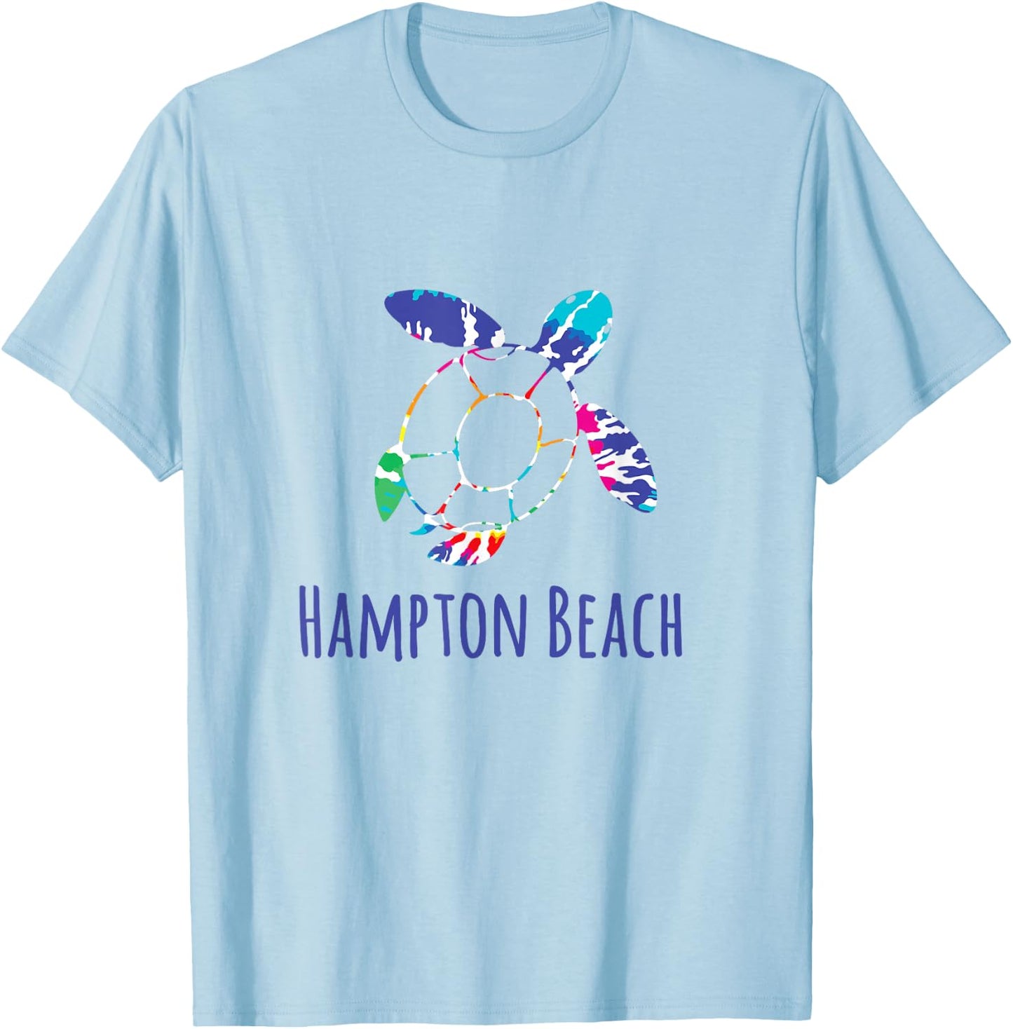 Hampton Beach Tie Dye Nautical Batik Loggerhead Turtle T-Shirt - T-Shirt | Light Blue
