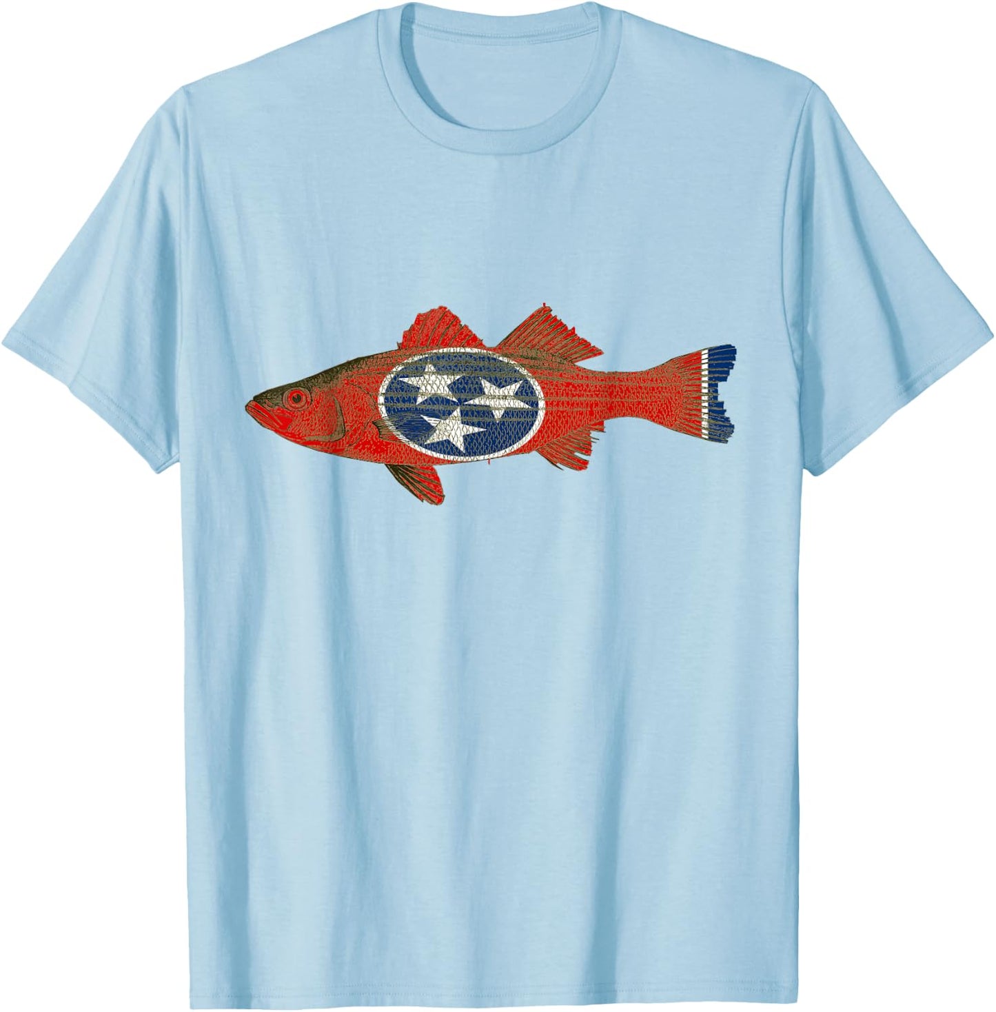 Tennessee Volunteer State Fish Flag Shirt Women Yout T-Shirt - T-Shirt | Light Blue