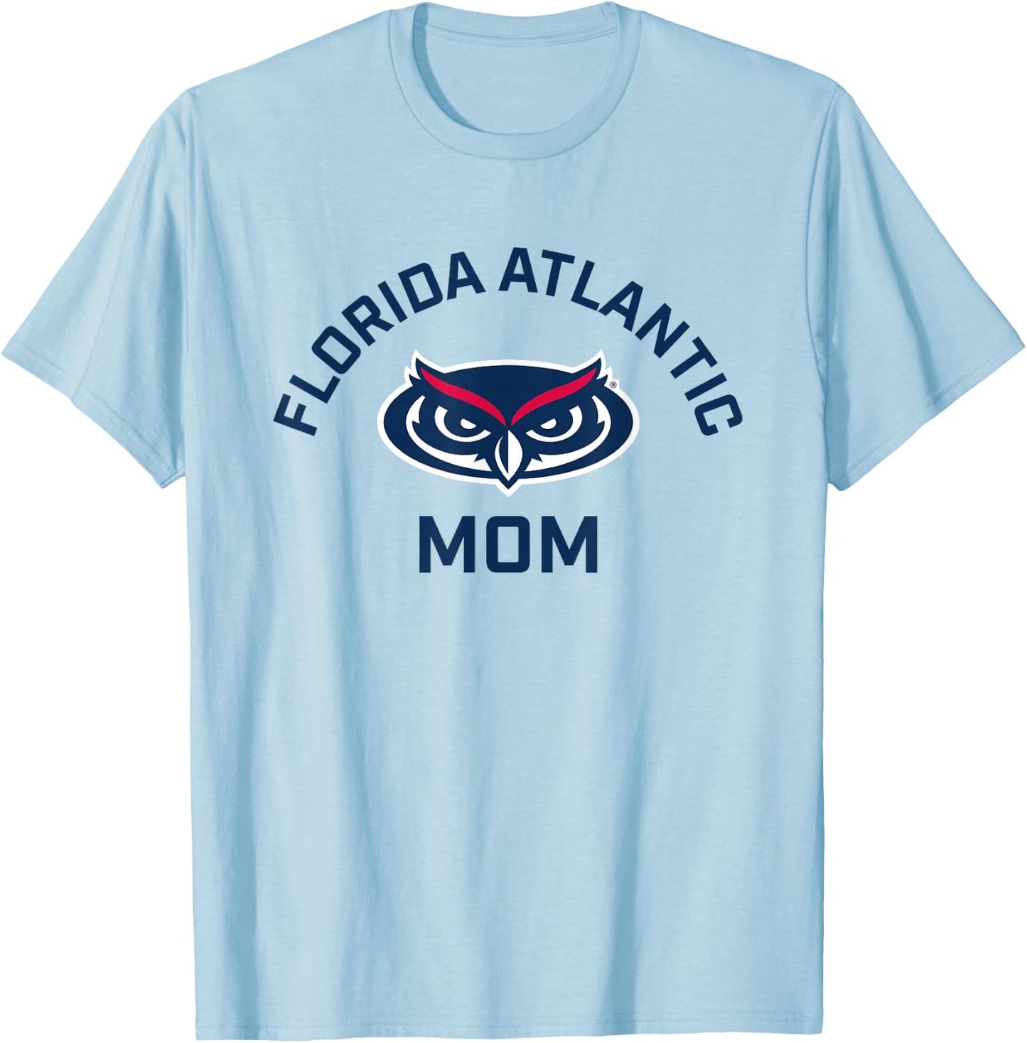 Florida Atlantic University FAU Owls Arched Mom T-Shirt - T-Shirt | Light Blue