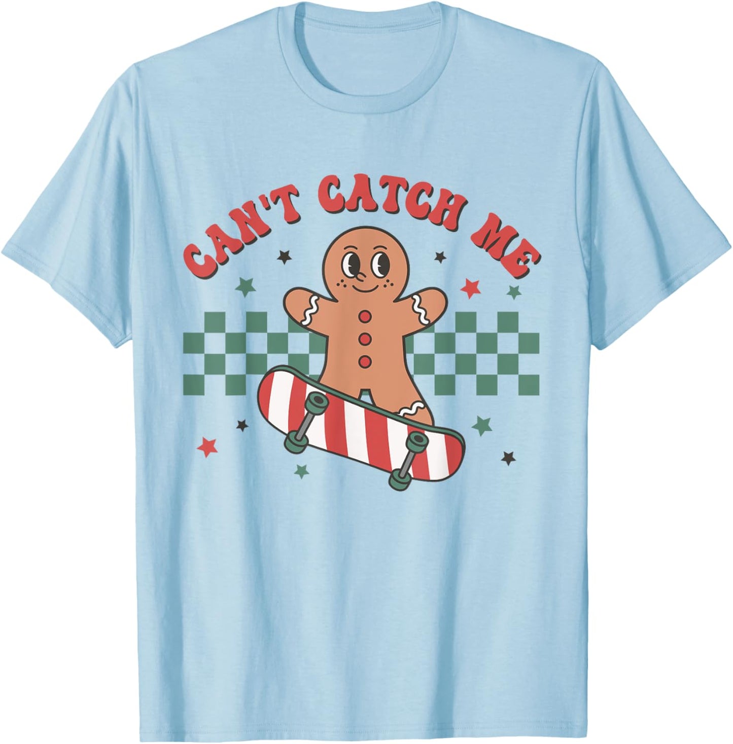 Can't Catch Me Gingerbread Christmas Cookies Toddler Kids T-Shirt - T-Shirt | Light Blue