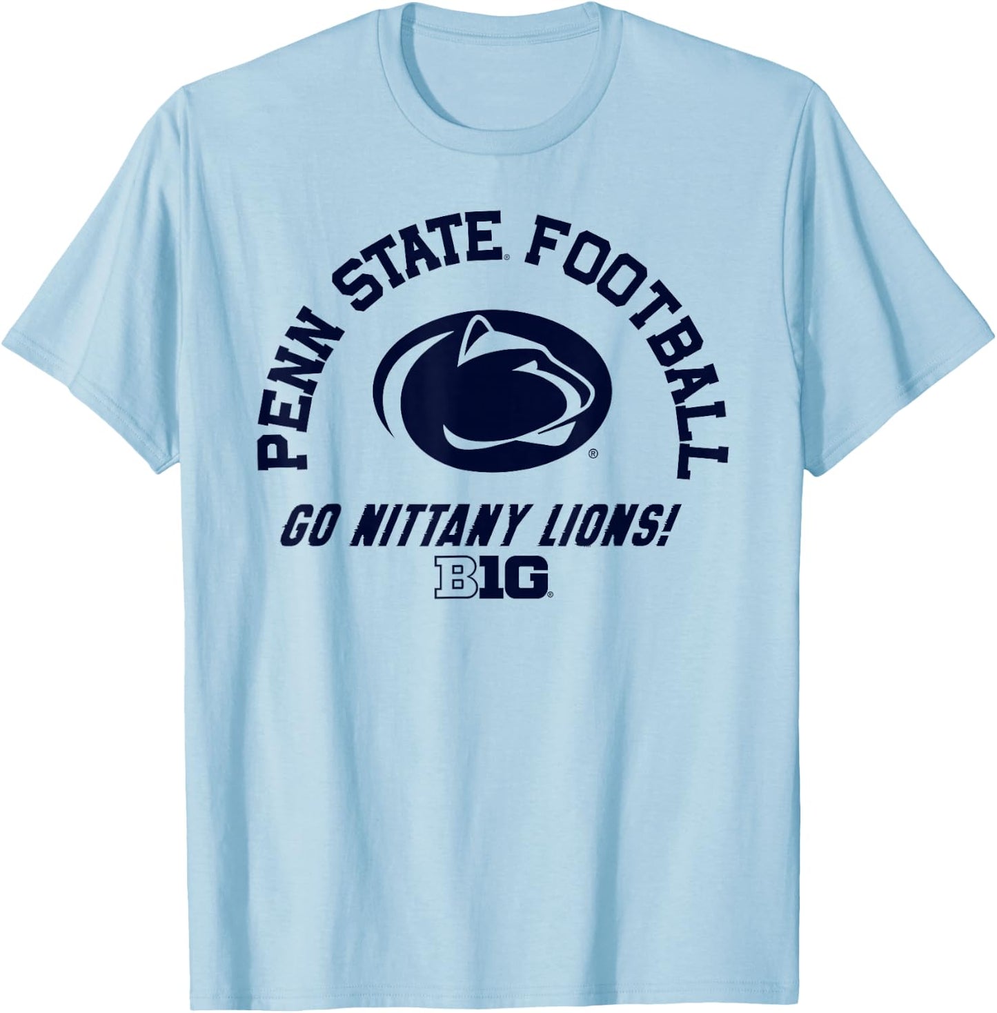 Penn State Nittany Lions Big 10 Football White T-Shirt - T-Shirt | Light Blue