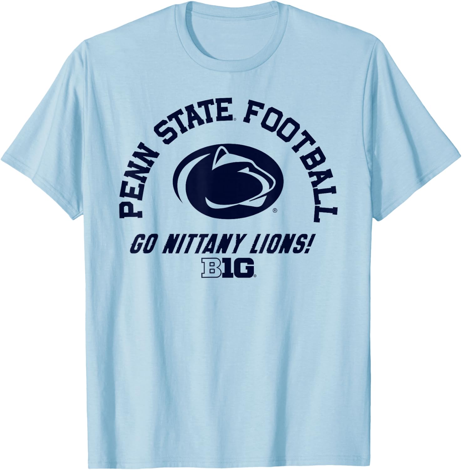 Penn State Nittany Lions Big 10 Football White T-Shirt - T-Shirt | Light Blue