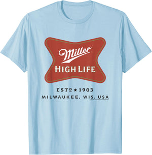 Miller High Life Est. 1903 Milwaukee Wis. USA Vintage T-Shirt - T-Shirt | Light Blue