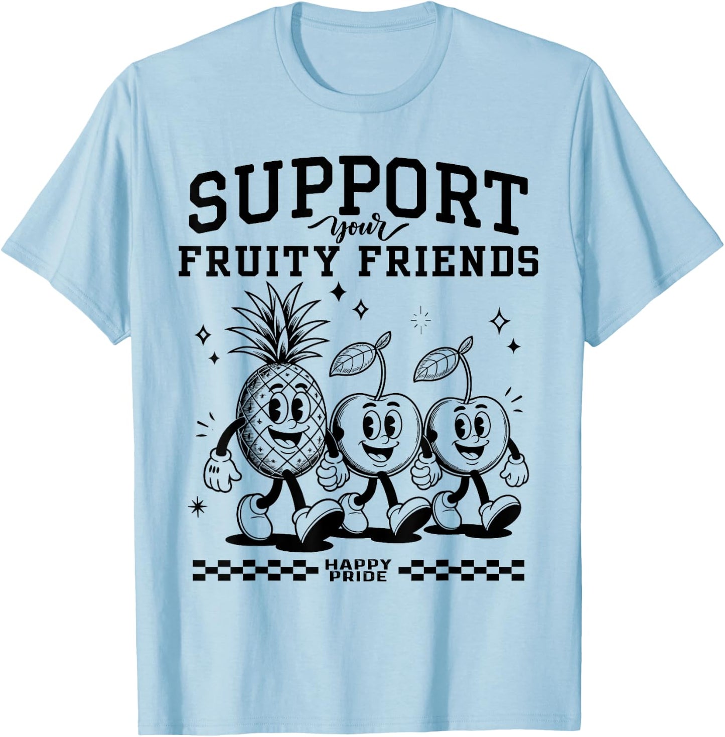 Support Your Fruity Friends T-Shirt - T-Shirt | Light Blue