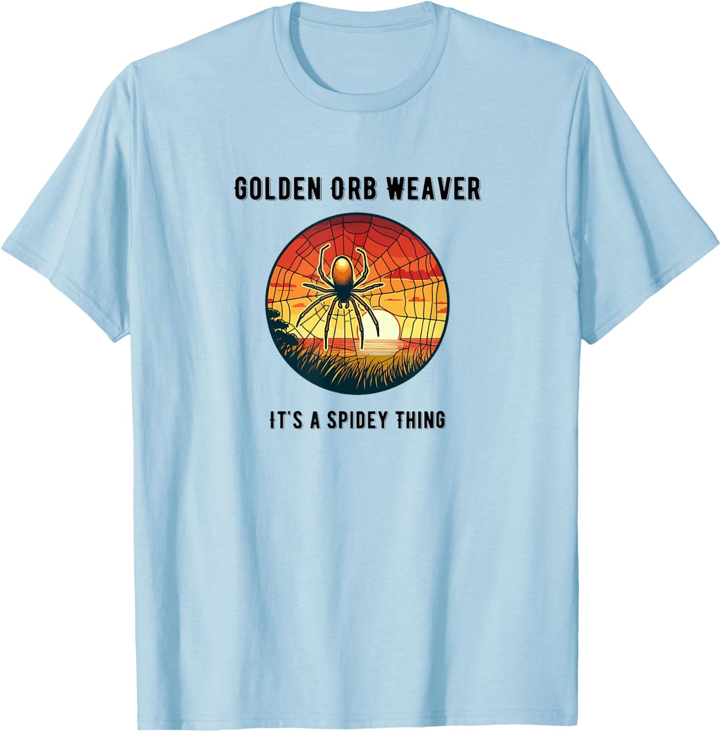 Golden Silk Orb Weaver T-Shirt - T-Shirt | Light Blue