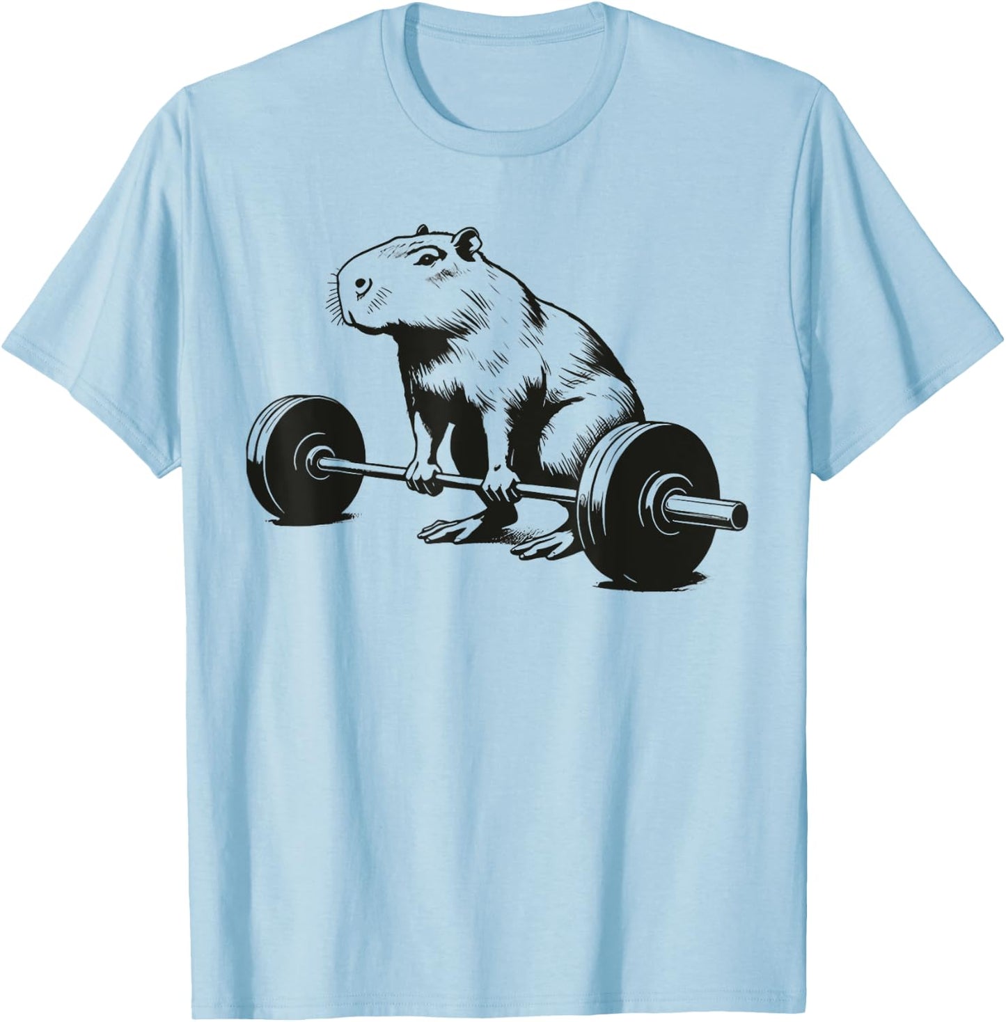 Bodybuilding Gifts Capybara Weightlifting Funny Workout Deadlift Fitness Gym , Small, Grey T-Shirt - T-Shirt | Light Blue