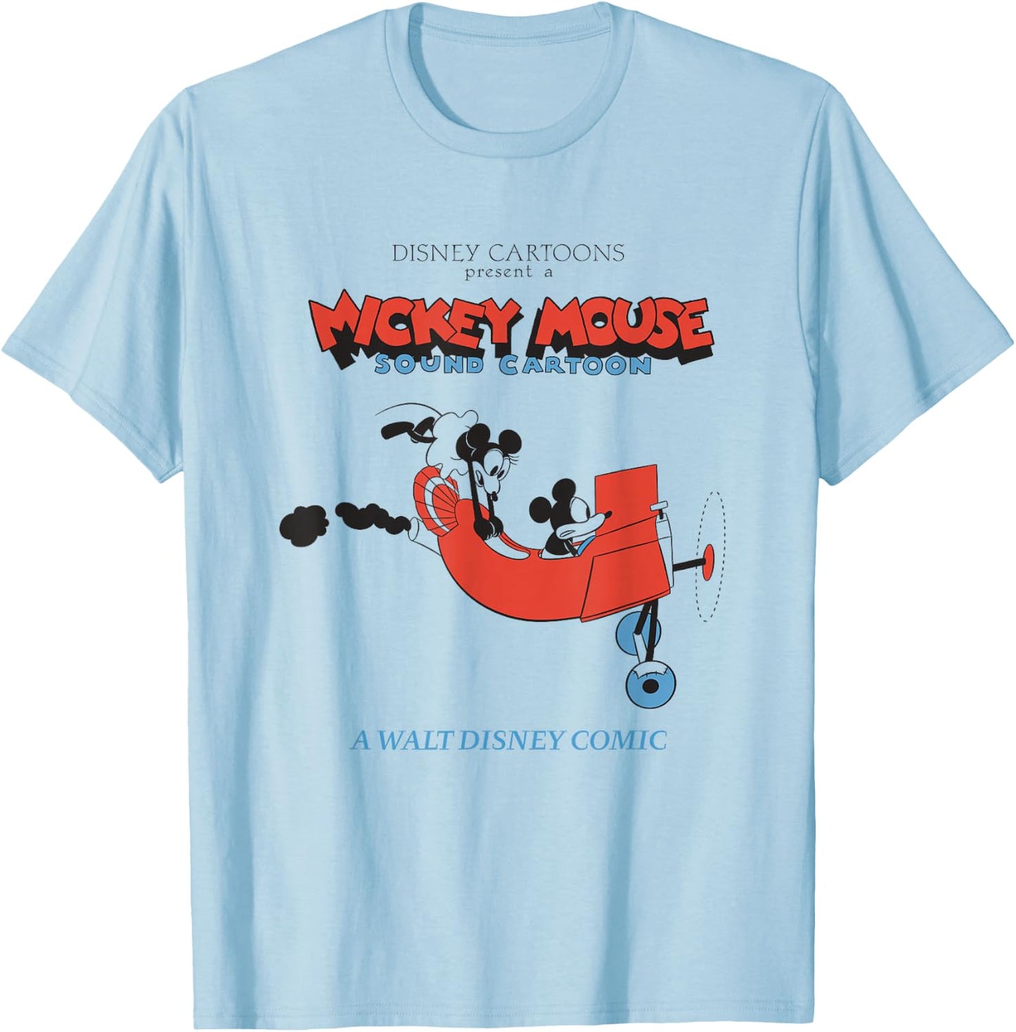 Disney Mickey And Friends Mickey Mouse Sound Cartoon Retro T-Shirt - T-Shirt | Light Blue