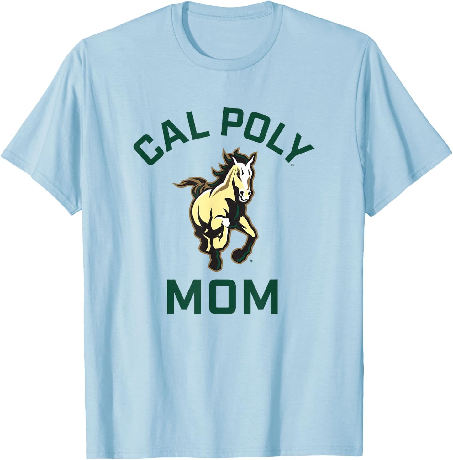 Cal Poly Mustangs Arched Mom T-Shirt - T-Shirt | Light Blue
