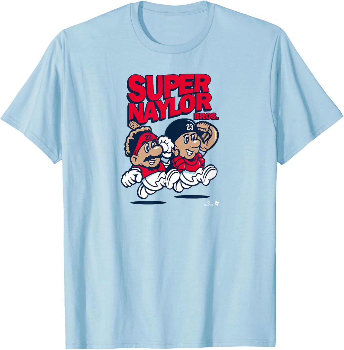 Josh & Bo Naylor - Super Naylor Bros - Cleveland Baseball T-Shirt - T-Shirt | Light Blue