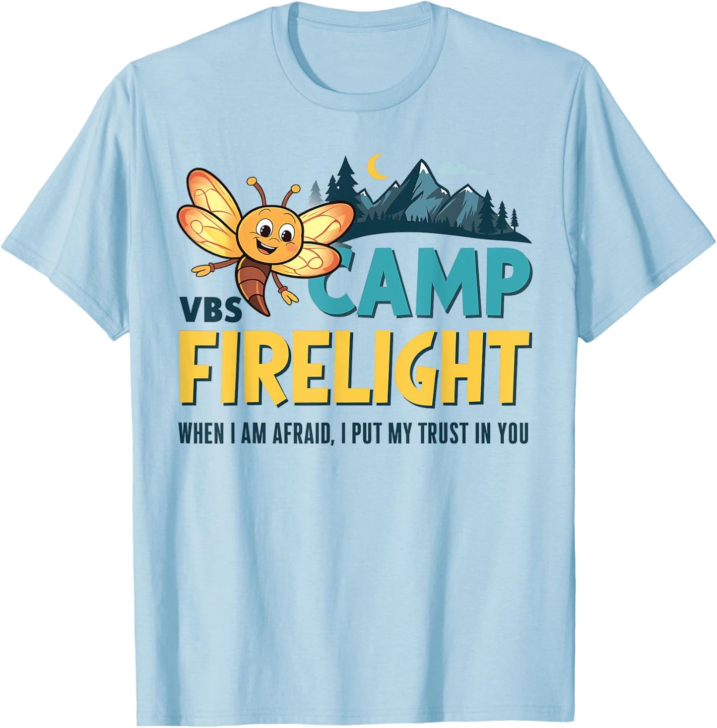 Vacation Bible School Camp Firelight VBS Camp Firework 2024 T-Shirt - T-Shirt | Light Blue