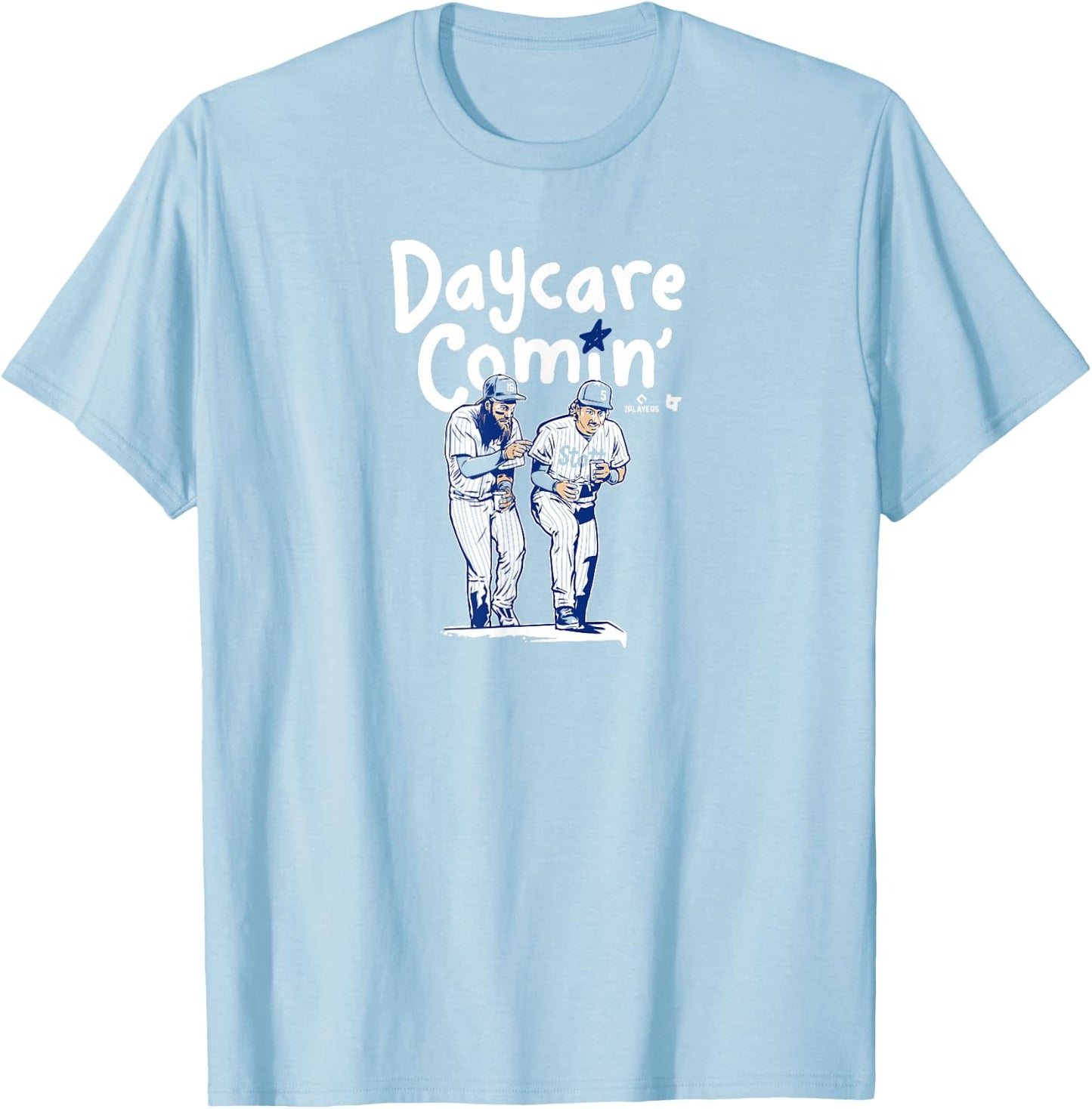 Brandon Marsh & Bryson Stott - Daycare Comin' - Philadelphia T-Shirt - T-Shirt | Light Blue