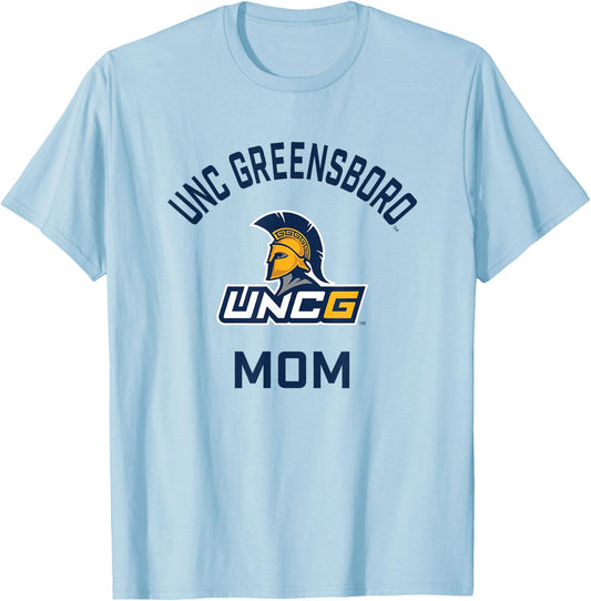 UNC Greensboro UNCG Spartans Arched Mom T-Shirt - T-Shirt | Light Blue