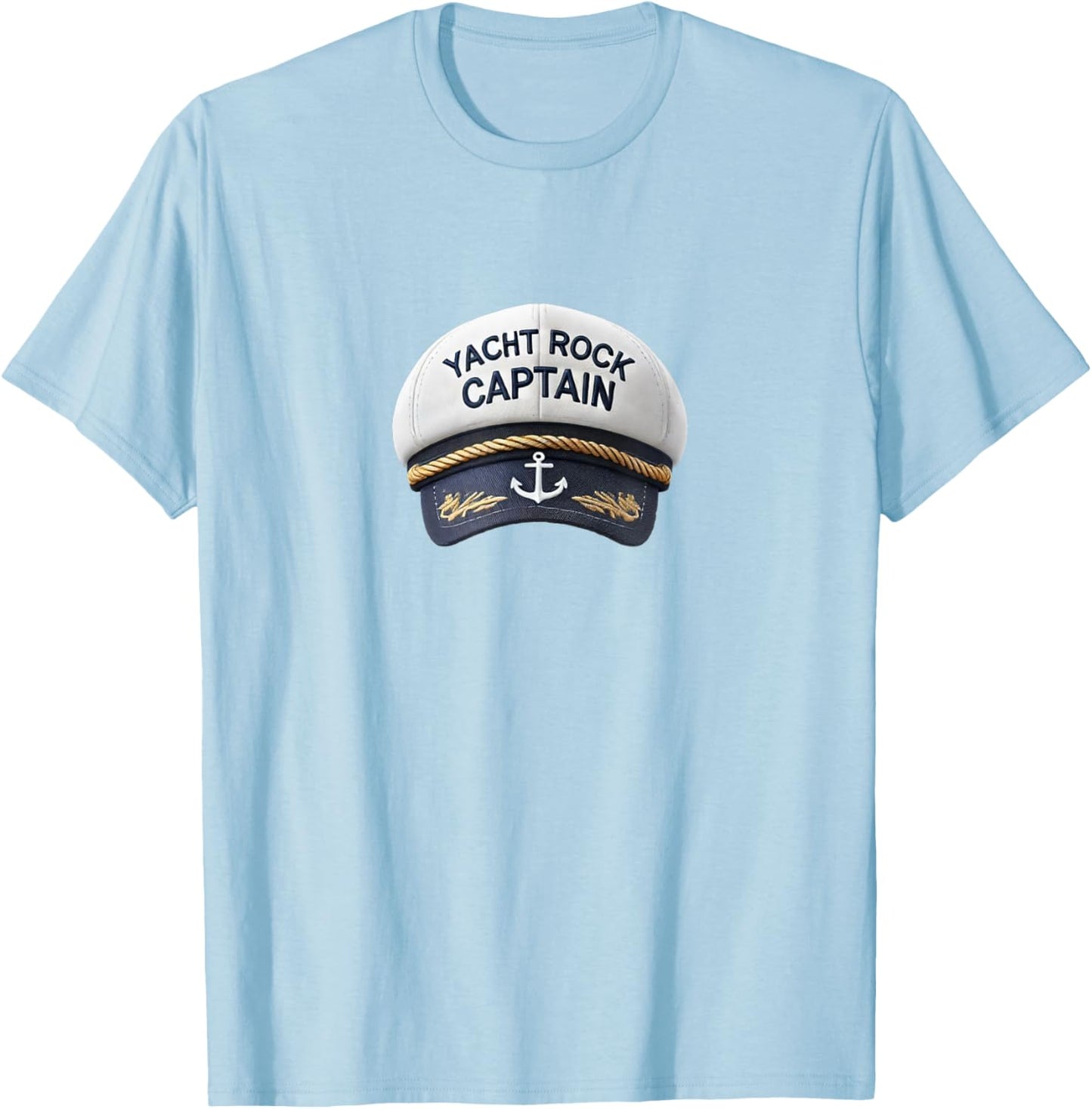 Yacht Rock Captain Sailor Cap T-Shirt - T-Shirt | Light Blue