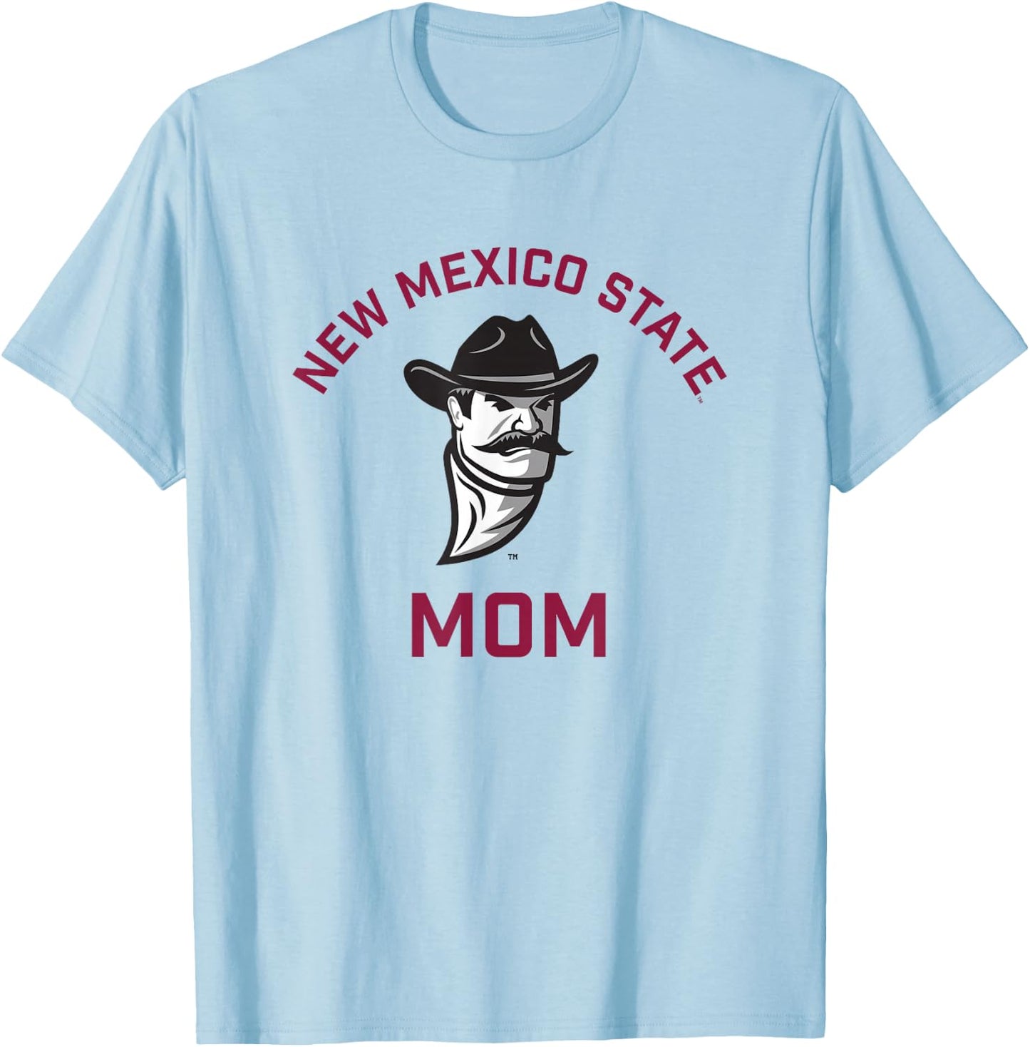 New Mexico State University NMSU Aggies Arched Mom T-Shirt - T-Shirt | Light Blue