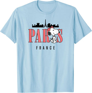 Peanuts - Belle Paris France T-Shirt - T-Shirt | Light Blue