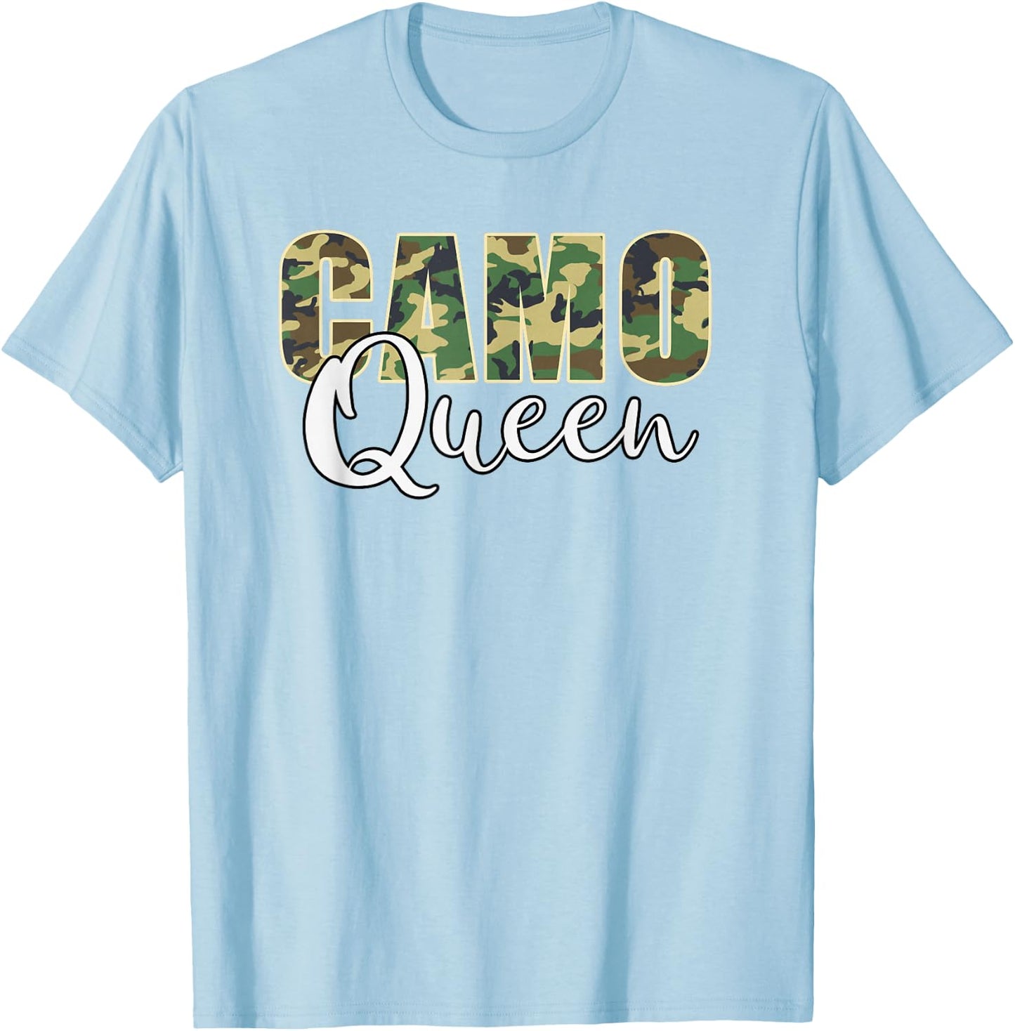 Camo Queen Orange Camouflage Women T-Shirt - T-Shirt | Light Blue