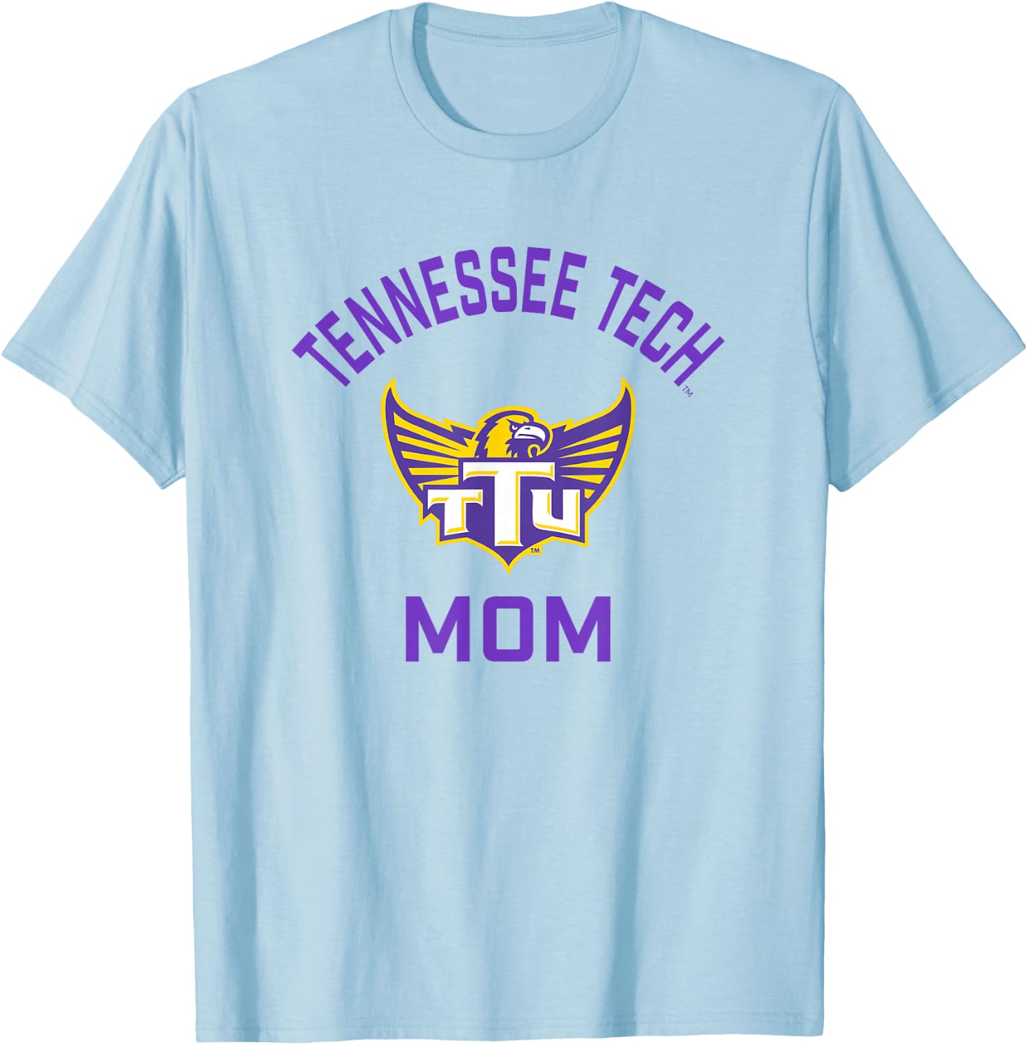 Tennessee Tech Golden Eagles Arched Mom T-Shirt - T-Shirt | Light Blue