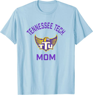Tennessee Tech Golden Eagles Arched Mom T-Shirt - T-Shirt | Light Blue