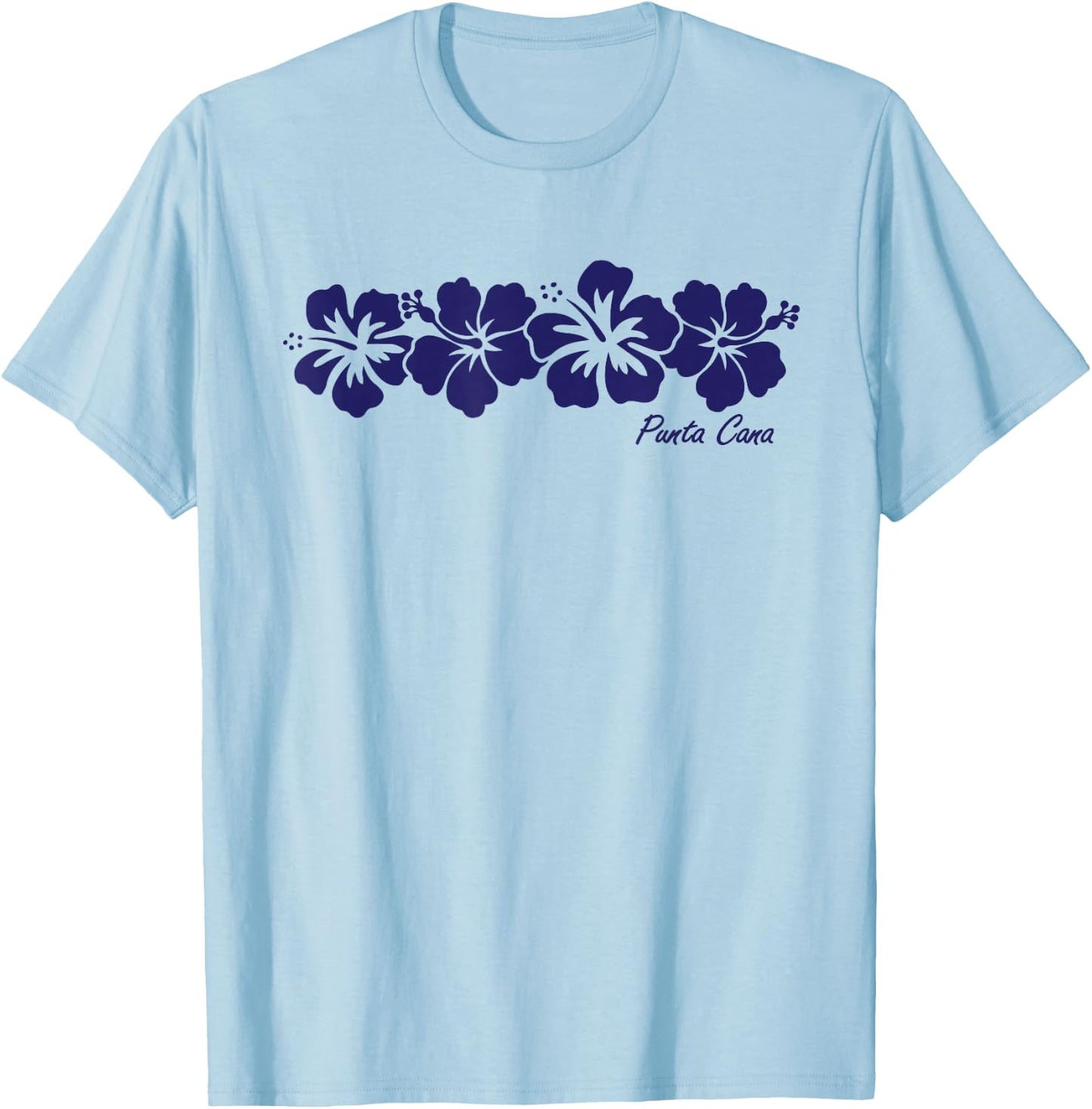 Punta Cana Hibiscus Flower Boys Girls Vacation Souvenir T-Shirt - T-Shirt | Light Blue