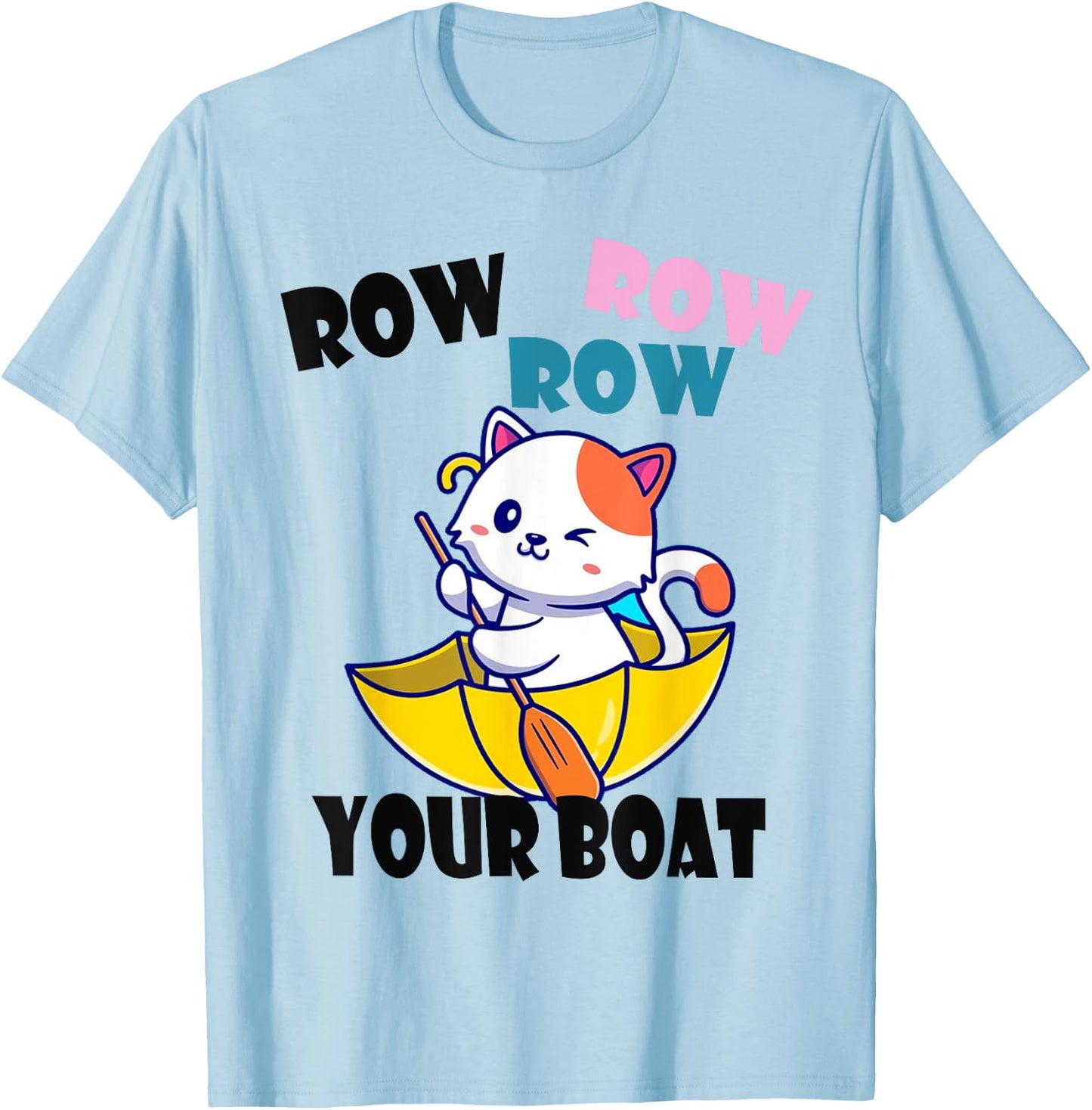 Row Row Row Your Boat Cute Unicorn Funny Kids T-Shirt - T-Shirt | Light Blue
